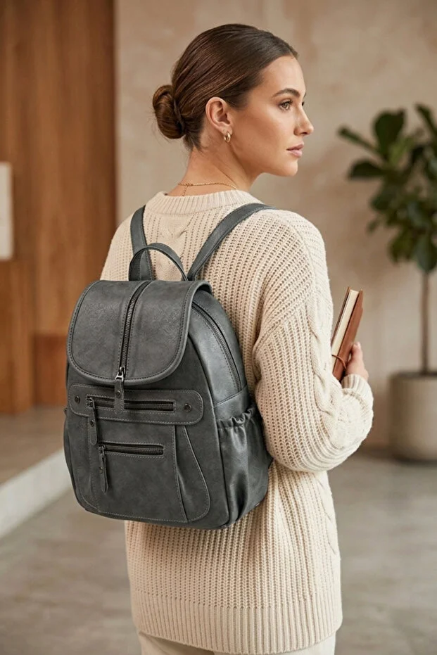 By Hakan Gk48 Backpack Women's Hand-Handed Bag Daily Waterproof Sports Travel Vacation Mother Baby Gray